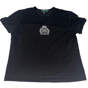 Green Tag Ralph Lauren Active Large Black Embroidered Classic Tee Shirt